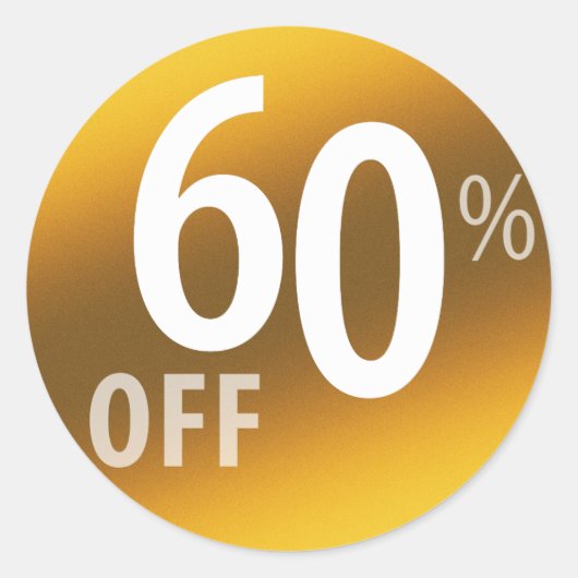 Krachtig 60% OFF SALE-teken | Goud Ronde Sticker (Voorkant)