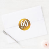 Krachtig 60% OFF SALE-teken | Goud Ronde Sticker (Envelop)