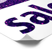 Krachtig 70% AFGESCHAKELAAR | Paarse glitter Poster (Hoek)