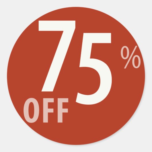 Krachtig 75% OFF SALE-teken Ronde Sticker (Voorkant)