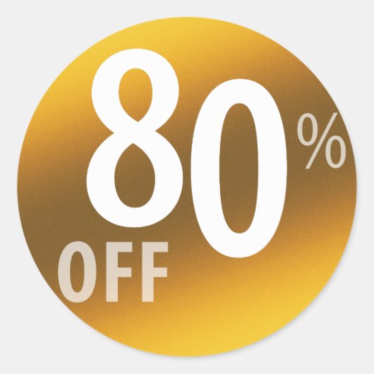 Krachtig 80% OFF SALE-teken | Goud Ronde Sticker (Voorkant)