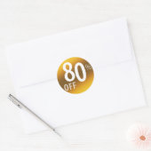 Krachtig 80% OFF SALE-teken | Goud Ronde Sticker (Envelop)