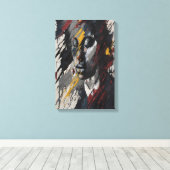Krachtig Abstract Expressionistisch Portret Modern Canvas Afdruk (Insitu (Houten vloer))