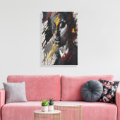 Krachtig Abstract Expressionistisch Portret Modern Canvas Afdruk (Insitu (Woonkamer))