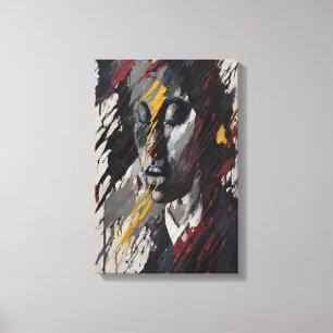 Krachtig Abstract Expressionistisch Portret Modern Canvas Afdruk