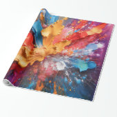 Krachtig Abstract Olieverf Spat Luxe Cadeaupapier (Uitgerold)