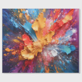 Krachtig Abstract Olieverf Spat Luxe Cadeaupapier (Vlak)
