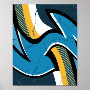 Krachtig Abstract ontwerp voor gebarsten energie Poster