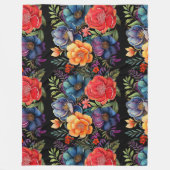 krachtig bloemenpatroon fleece deken (Voorkant)