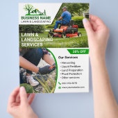 Krachtig & Boeiend Gazon & Landschapsontwerp Print Flyer (Hand)