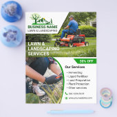 Krachtig & Boeiend Gazon & Landschapsontwerp Print Flyer (Enkel)