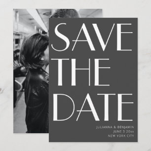 Krachtig Dramatisch Zwart Wit Modern Huwelijk Save The Date
