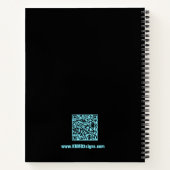 Krachtig Elektrisch-Blauw Zwart Logo Motto Workout Notitieboek (Achterkant)