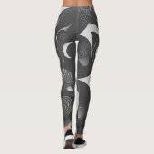 Krachtig en Dynamisch: Grijze & Witte Abstracte Le Leggings (Achterkant)