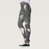 Krachtig en Dynamisch: Grijze & Witte Abstracte Le Leggings (Links)