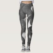 Krachtig en Dynamisch: Grijze & Witte Abstracte Le Leggings (Voorkant)