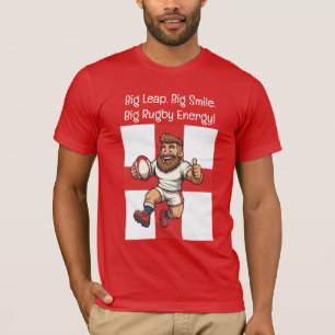 Krachtig Engeland Rugby Sprong Motief T-shirt