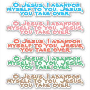 Krachtig Gebed van Verlating Jezus Vinyl Contour Sticker