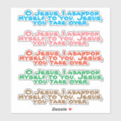 Krachtig Gebed van Verlating Jezus Vinyl Contour Sticker (Vel)