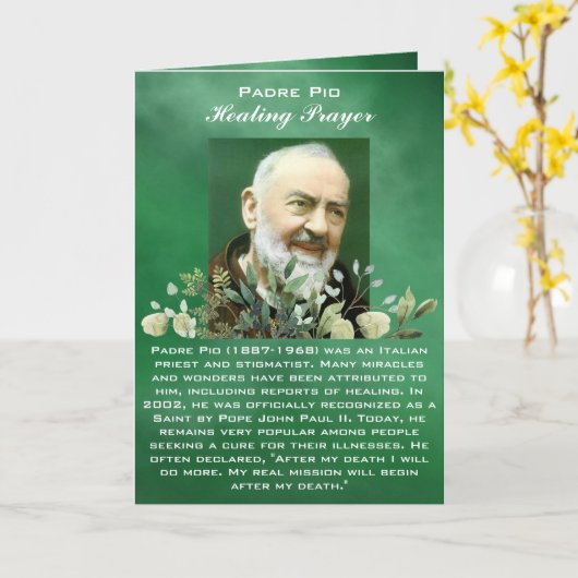 Krachtig Gebed voor de Zieke Healing Kaart (Gele Bloem)