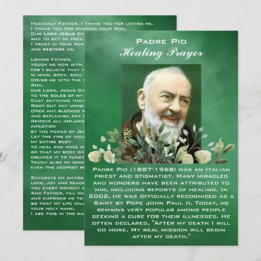 Krachtig Gebed voor de Zieke Healing Kaart (Voorkant / Achterkant)