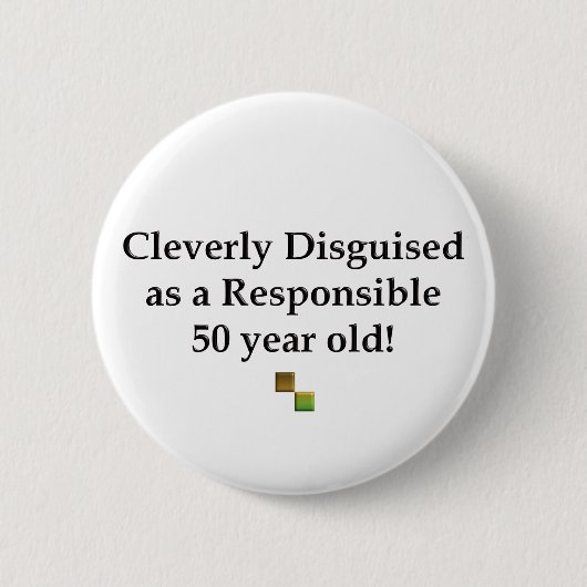 Krachtig gedempt 50! ronde button 5,7 cm (Voorkant)