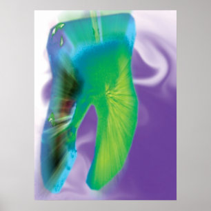 Krachtig gekleurd Tooth Design Dentist-Poster Poster