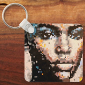 Krachtig geportretteerd in pixels sleutelhanger (Voorkant)