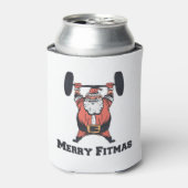 Krachtig gewicht van de kerstman Lifting Blikjeskoeler (Blikje Voorkant)