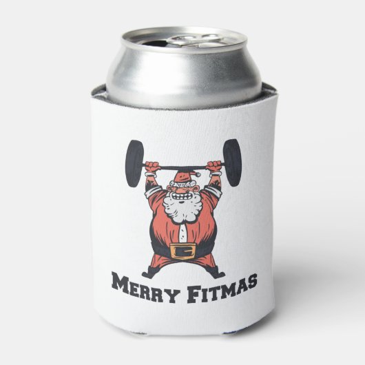 Krachtig gewicht van de kerstman Lifting Blikjeskoeler (Blikje Voorkant)