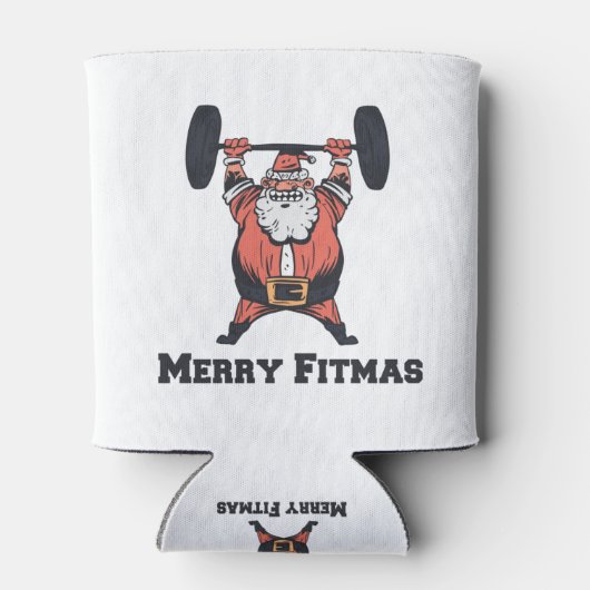 Krachtig gewicht van de kerstman Lifting Blikjeskoeler (Achterkant)