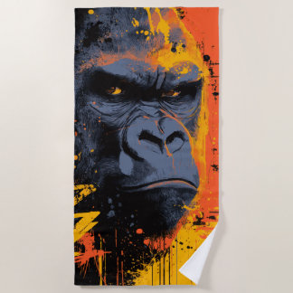 Krachtig Gorilla Pop Art Portret Strandlaken