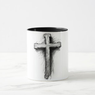Krachtig, Grafisch Christelijk Kruis Koffiemok Mok