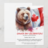 Krachtig Grizzly Beer & Canadees | Canada Day Kaart (Voorkant / Achterkant)