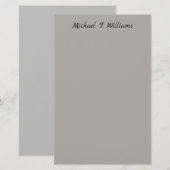 Krachtig Handgeschrift Klassiek Grijs Elegant Mini Briefpapier (Voorkant / Achterkant)