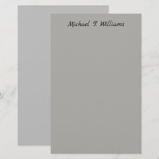Krachtig Handgeschrift Klassiek Grijs Elegant Mini Briefpapier (Voorkant / Achterkant)