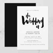 Krachtig Hedendaags Zwart Kwast Schrift Huwelijk