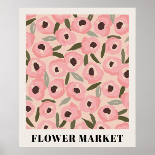Krachtig Inktachtig Bloempatroon   Handgetekende B Poster
