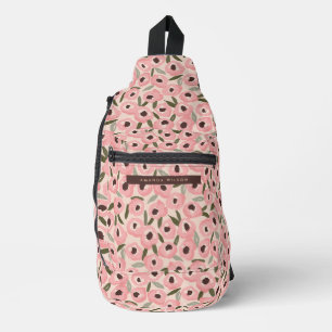 Krachtig Inktachtig Bloempatroon   Handgetekende B Sling Bag