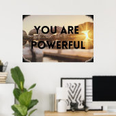 "Krachtig" Inspirerend Wall Art Poster (Thuiskantoor)