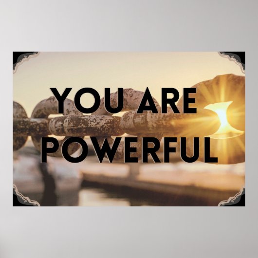 "Krachtig" Inspirerend Wall Art Poster (Voorkant)