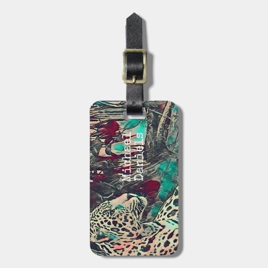 Krachtig Jaguar Monogram Bagagelabel (Voorkant verticaal)