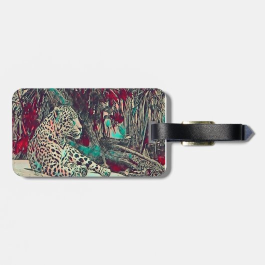 Krachtig Jaguar Monogram Bagagelabel (Achterkant horizontaal)