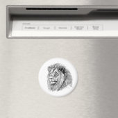 Krachtig Leeuwenportret Magneet (Insitu (Vaatwasser))