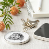 Krachtig Leeuwenportret Sleutelhanger (Zijkant)