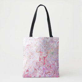 Krachtig Levendig Roze Vloeiend Marmer Wervel Abst Tote Bag