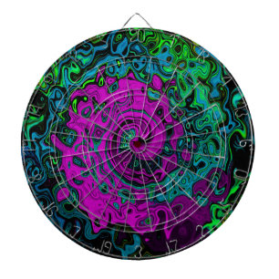 Krachtig Magenta Abstract Groovy Vloeibare Kunst W Dartbord