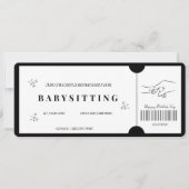 Krachtig Minimalistisch Babysit Bon Kaart (Voorkant)