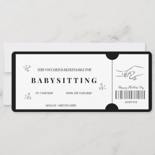 Krachtig Minimalistisch Babysit Voucher Kaart