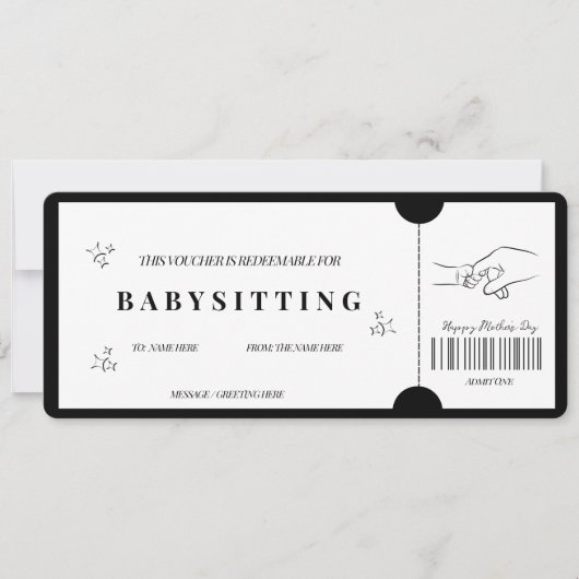 Krachtig Minimalistisch Babysitbewijs Kaart (Voorkant)